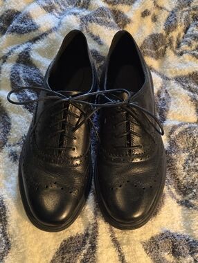 Cole Haan Black Leather Wingtip Oxfords